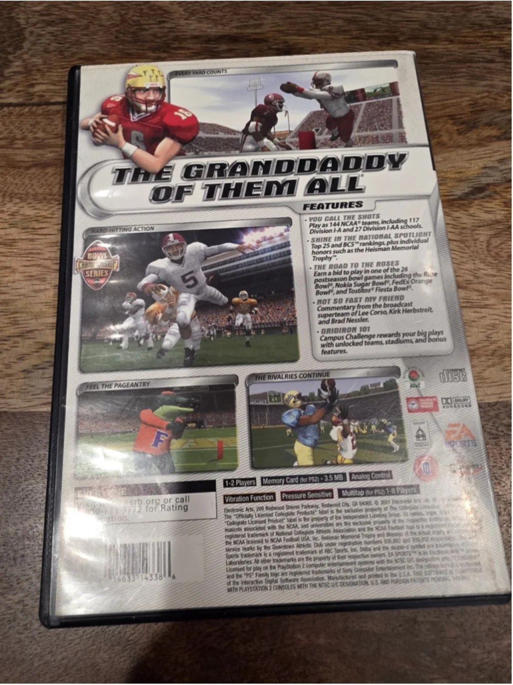 PlayStation 2 PS2 Game - NCAA Football 2002 Complete With Manual FSU Florida St
